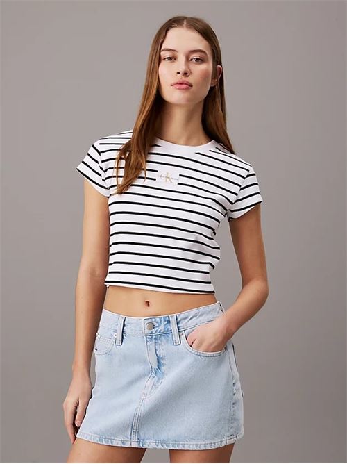 woven label rib baby tee CALVIN KLEIN JEANS | J20J2235520GO